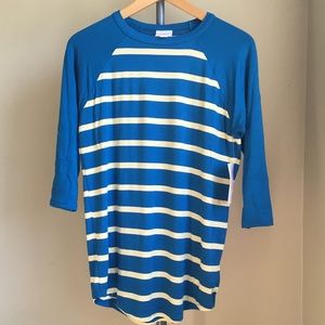 2/$15☀️New LulaRoe Randy Shirt Blue/Yellow Striped